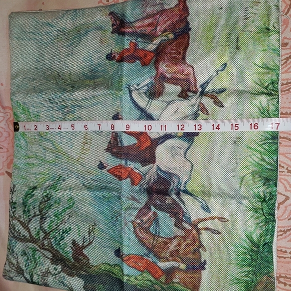 Fox Hunter Pillow Cover Fox Hunting Horse Farmhouse Tree Nature Pony - Picture 8 of 9